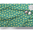 thumbnail image 2 of Soimoi Green Cotton Poplin Fabric Star & Snowman Kids Print Sewing Fabric Yard 56 Inch Wide, 2 of 3