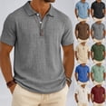 thumbnail image 2 of Kcolen Men's Solid Color Polo Shirt Short Sleeve Collared Casual Business Basic Tee Lightweight Button T-Shirts Summer Tops, 2 of 6