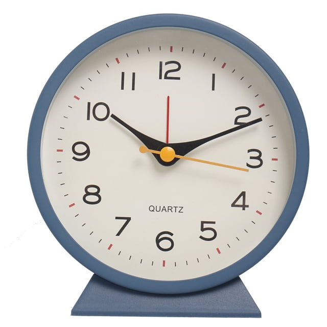 Reloj despertador Matsuzay de Metal azul con movimiento silencioso