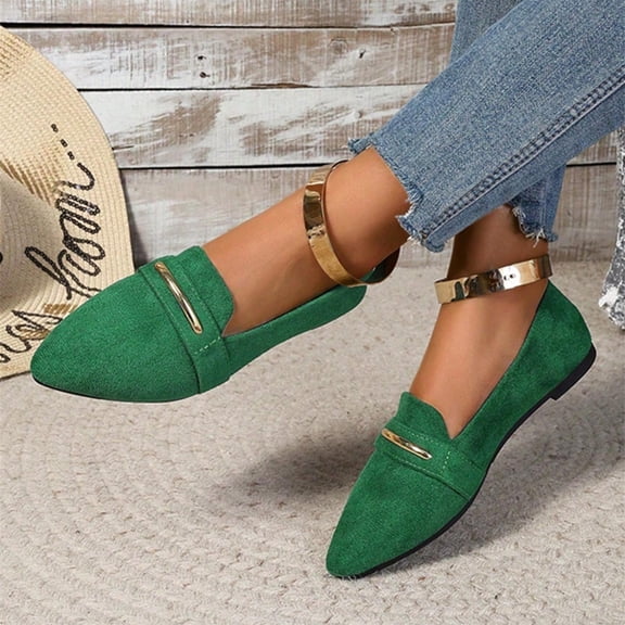 Women's Loafers, Flat Slip-On Shoes with Cushioned Comfort for Work, Casual Pointed Toe Ballet Flats for Office and Daily Wear