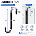 thumbnail image 5 of Over the Door Hooks for 1-3/8" Doors, Heavy Duty Steel Wall-Friendly Door Hangers, No Drill Bathroom Towel Hooks, Rust Resistant Coat Hooks for Robes, Hats & Bags, Black, 6 Pack, 5 of 8