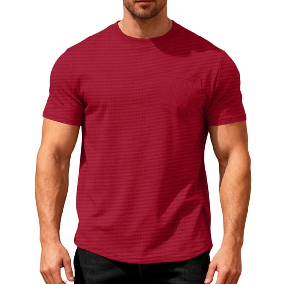 Awdenio Men's T-shirts Short Sleeve Pocket Tee Shirt Casual Crew Neck Moisture Wicking Soft Basic T Shirts