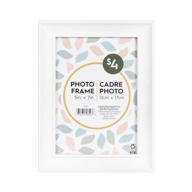 DesignOvation Nikolai 5" x 7" White Picture Frame