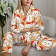 thumbnail image 6 of Fotbe Cartoon Chicken Pattern Long Sleeve Pajama Set for Women,Sleepwear Set,2-piece Loungewear Set,Soft PJs Comfy Nightwear with Pockets -Medium, 6 of 7