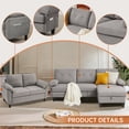 thumbnail image 4 of Soscana 2 Piece Living Room Furniture Set,Modern Linen Small L Shaped Couch Sectional Sofa with Storage Ottoman and Loveseat for Living Room, Office, Apartment, 4 of 6
