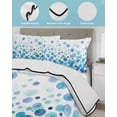 thumbnail image 4 of Quilts Queen Size Bedding Set, Ombre Blue Polka Dot Lightweight Quilted Comforter, Abstract Watercolor Geometric Gradient Soft Bedspread Coverlet with Pillow Covers for All Season, 90" x 96", 4 of 7