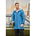 thumbnail image 3 of COOFANDY Men's Raincoats Waterproof Hooded In Size Long Windbreaker For Winter Fall, 3 of 5