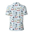 thumbnail image 3 of Xecao Swimming Shark for Mens' Casual Short Sleeve Button-Down Polo Shirts for a Classic Golf Look, 3 of 9