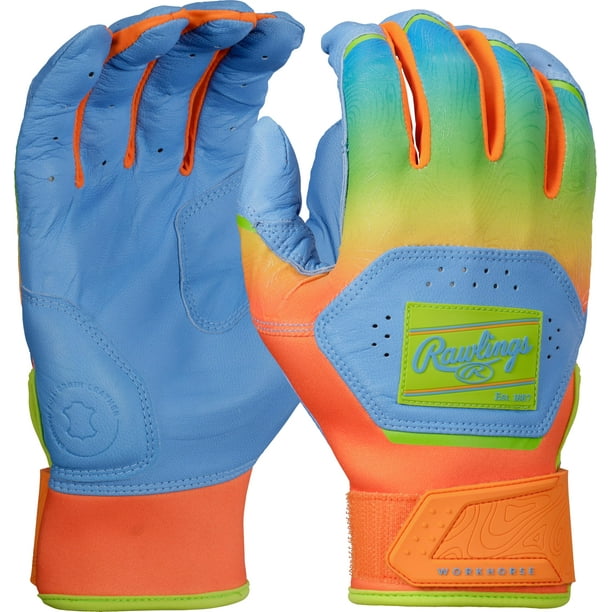 Guantes de bateo de béisbol Rawlings Workhorse Funburst Adult XL