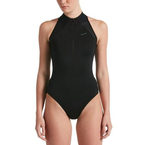 Nike Nike Swim Women S Sport Mesh Zip Front One Piece Black Medium Black Walmart Com Walmart Com