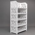 thumbnail image 3 of Veryke 5 Tier Carved Shoe Rack for Entryway, Wood Plastic Board, White, 3 of 7
