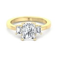 thumbnail image 2 of Coast - Moissanite Radiant Cut Lab Diamond Engagement Ring with Emerald Sidestones, 2 of 4
