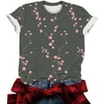 thumbnail image 5 of jtjvou Women's Going out Tops for Teen Summer Crewneck Tees Trendy Fashion Oversize Floral Shirts Lady Short Sleeve Tees Multicolor,M, 5 of 5