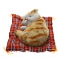 thumbnail image 4 of Dormir Gato Decoración Felpa Relleno Sonido Simulación Animal amarillo Cola Gato de simulación, 4 of 8