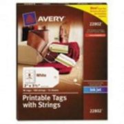 Avery Printable Tags with Strings, 2 x 3 1/2, White, 96/Pack