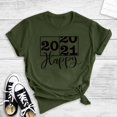 thumbnail image 1 of T-shirts d'Été pour Femmes Grande Taille, Motif Imprimé, Manches Courtes, Col Rond, T-shirt Ample, Haut Happy2021, T-shirt à Col en V pour Femmes en Liquidation, 1 of 3