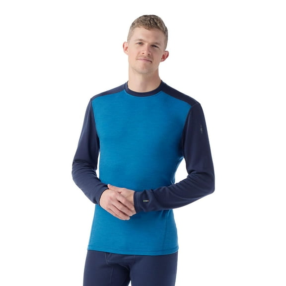Smartwool Men's Standard Classic Thermal Merino Base Layer Crew, Nival Blue/Deep Navy