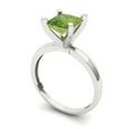 thumbnail image 2 of 1.5 ct Princess Cut Natural Peridot Solitaire Engagement Ring for Women in 18K White Gold, 2 of 5