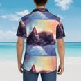 thumbnail image 3 of Lsque Colorful Cloud Sleeping Cat pattern Hawaiian Shirt for Men, Unisex Summer Beach Casual Short Sleeve Button Down Shirts-Small, 3 of 9