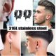 thumbnail image 3 of Pendientes colgantes de cruz negra CHAO juego de 25 piezas de aro con piercing de cadena larga acero inoxidable unisex, 3 of 4