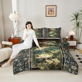 thumbnail image 4 of Manfei Animal Fish 3pcs King Size Comforter Sets,Vintage Retro Bedding Comforter Set,Fishing Hunting Bedding Set,Super Cozy Botanical Room Decor,Reversible, 4 of 8