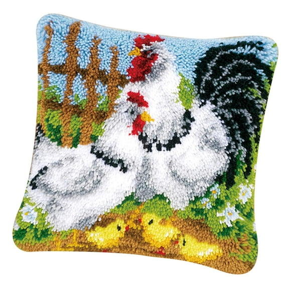 Pillow Case Latch Hook Kits - Family Pattern - Ornament Chicken