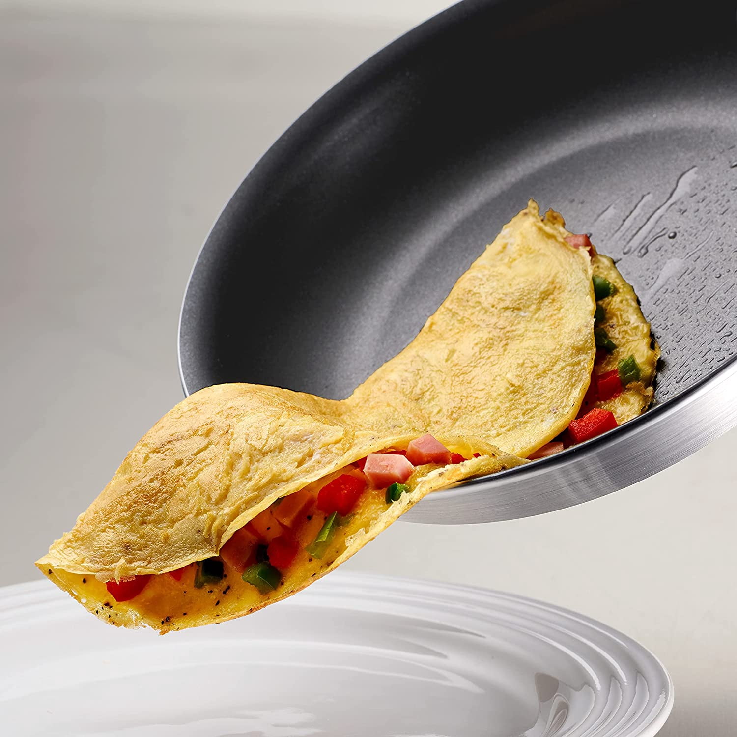 Professional  12-Inch Non Stick Large Frying Pan Heavy-Gauge Aluminum Skillet with Reinforced Coating