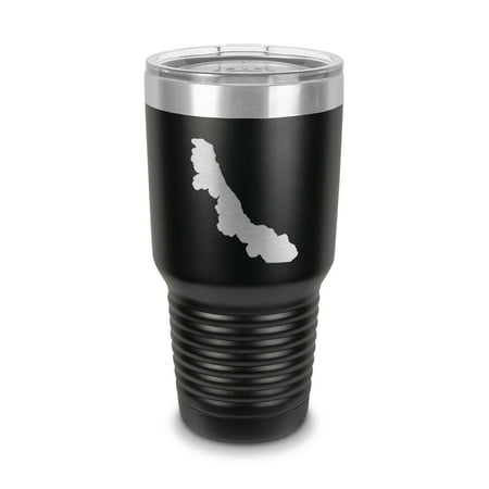 

Veracruz State Shaped Tumbler 30 oz - Laser Engraved w/ Clear Lid - Stainless Steel - Vacuum Insulated - Double Walled - Travel Mug - ve ver mexico free and sovereign state of - Black