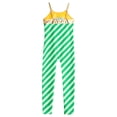 thumbnail image 4 of ZDHoor Girls Christmas Candy Cane Striped Sequins Dance Unitard Jumpsuit Stage Performance Costume Green-H 16, 4 of 5