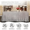 thumbnail image 6 of Sequin Tablecloth, 90x132 Rectangle Sequin Tablecloth for Party Cake Dessert Table Exhibition Events,Silver, 6 of 6