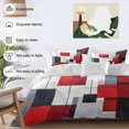 thumbnail image 3 of Black Red 4 Piece Duvet Cover Set Twin Size Color Block Stitching Soft Bedding Set Comforter Cover, 1 Duvet Cover 1 Flat Sheets and 2 Pillowcases, 3 of 9