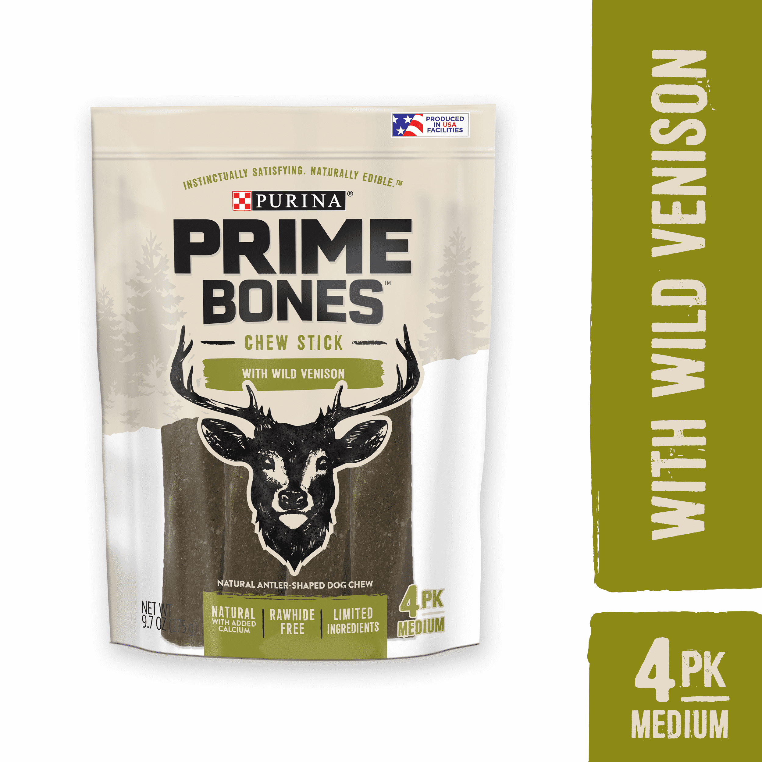 Purina Prime Bones Limited Ingredient Medium Dog Treats Chew Stick With