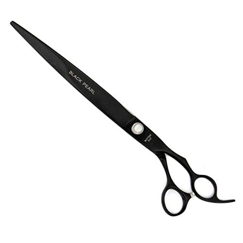 MPPGeib Black Pearl Pro Straight or Curved Dog Grooming Shears Titanium Coat (7.5" - Straight)