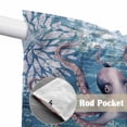 thumbnail image 4 of Purple Octopus Coastal Swag Valances for Windows, Kitchen Curtains 36 Inch Length 2 Panels Set, Summer Beach Seahorse Jellyfish Coral Short Curtains for Small Windows Rod Pocket Cafe Curtains 28"x36", 4 of 8