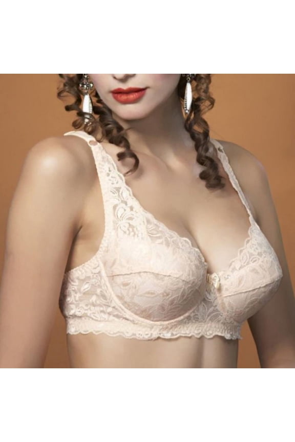Womens Lace Bralette 3/4 Cup Push Up Bra Untra-thin Comfortable Breathable Brassiere Plus Size Bras for Women