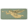 thumbnail image 1 of Christmas Kitchen Mat, Flying Christmas Angel with Wings Playing Trumpet Mythological Art, Plush Decorative Kitchen Mat with Non Slip Backing, 47" X 19", Yellow Mint, by Ambesonne, 1 of 1