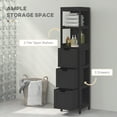 thumbnail image 4 of kleankin Narrow Bathroom Storage Cabinet, Freestanding Linen Tower Black, 4 of 10