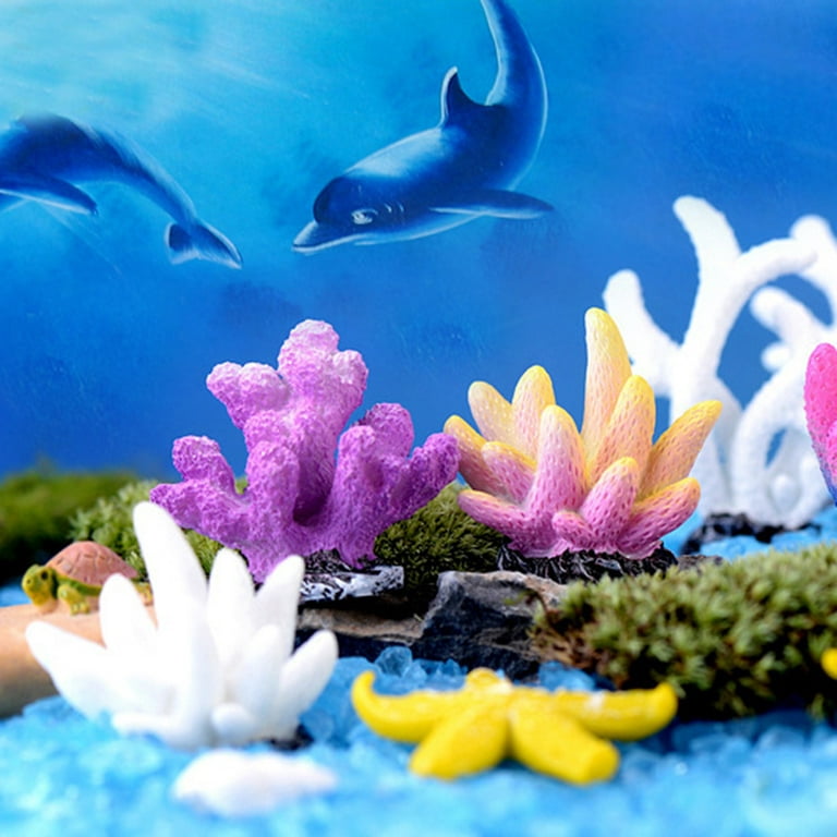 Anvazise Aquarium Artificial Resin Coral Fish Tank Non-toxic Landscape  Underwater Decor color 2
