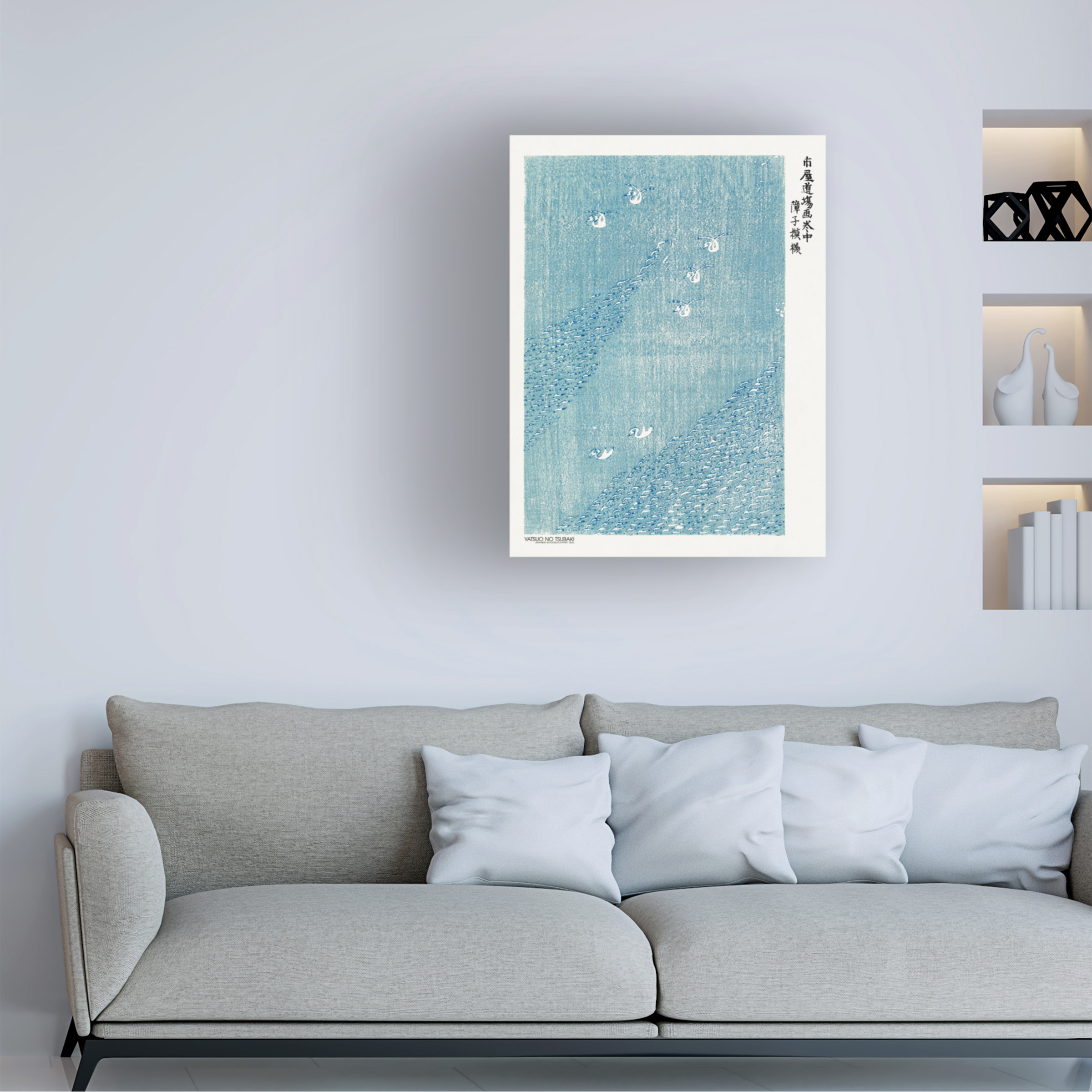 Pictufy 'Woodblock Print Blue' Canvas Art