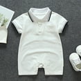thumbnail image 4 of XXWXYD Walmart Deals Toddler Baby Boys Girls Short Sleeve Turn-Down Collar Pocket Romper Jumpsuits for Fashion Casual Breathable Clothing (12-18 Months,White), 4 of 4