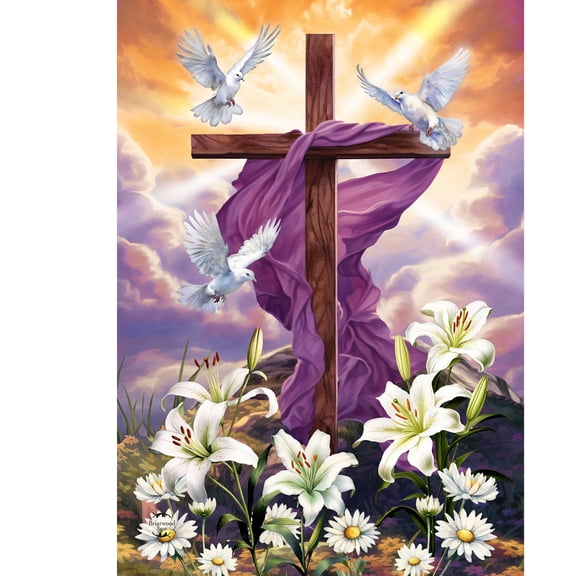 Briarwood Lane Garden Flag 18x12.5 For Outdoor Sunrise Easter Cross Garden Flag Flag For Easter Garden Flag Flags For Outside