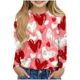 thumbnail image 1 of Blusas y camisas de manga larga con cuello redondo Camisas con estampados de manga larga Cuello redondo lindo Blusas casuales elegantes Ropa Camisas de cuello redondo Niña Top de poliéster, 1 of 4