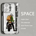 thumbnail image 1 of Funda para teléfono con diseño de motociclista para iPhone 14 Pro, transparente, 12, 11, anticaídas, suave, 78plustrendyxr, 1 of 4