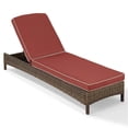 thumbnail image 1 of Pemberly Row Chaise Longue de Patio en Osier, Brun et Sangria, 1 of 10