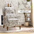 thumbnail image 2 of Manual Recliner Set of 2 Wingback Roll Arm Nailhead Wood Leg Bedroom Navy pattern, 2 of 7