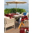 thumbnail image 4 of Outdoor Tablecloth with Umbrella Hole and Zipper, Christmas Rectangle Table Cloth 60x84 Inch Waterproof Tablecloth, Winter Cow Snowflake Red Black Buffalo Plaid Picnic Table Cover for Patio Camping, 4 of 7