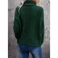 thumbnail image 5 of Asyoly Womens Chunky Cable Knit Turtleneck Sweater Balloon Long Sleeve Solid Color Casual Pullover Winter Warm Jumper Loose Tops Outerwear S-XXL, 5 of 7