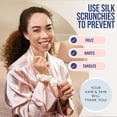 thumbnail image 5 of Blissy Silk Scrunchies (3 Pack) - 100% Pure Mulberry Silk - 22 Momme 6A High-Grade Fibers - Silk Scrunchie for Straight & Curly Hair - Preventing Breakage, Tangling, & Creasing (White Skinny), 5 of 7