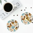 thumbnail image 5 of Disketp Butterflies Funny Coasters,6 Pcs Leather Coasters With Holder, Perfect Housewarming Hostess Gifts,Protect Furniture From Water Marks Scratch And Damage, 5 of 9