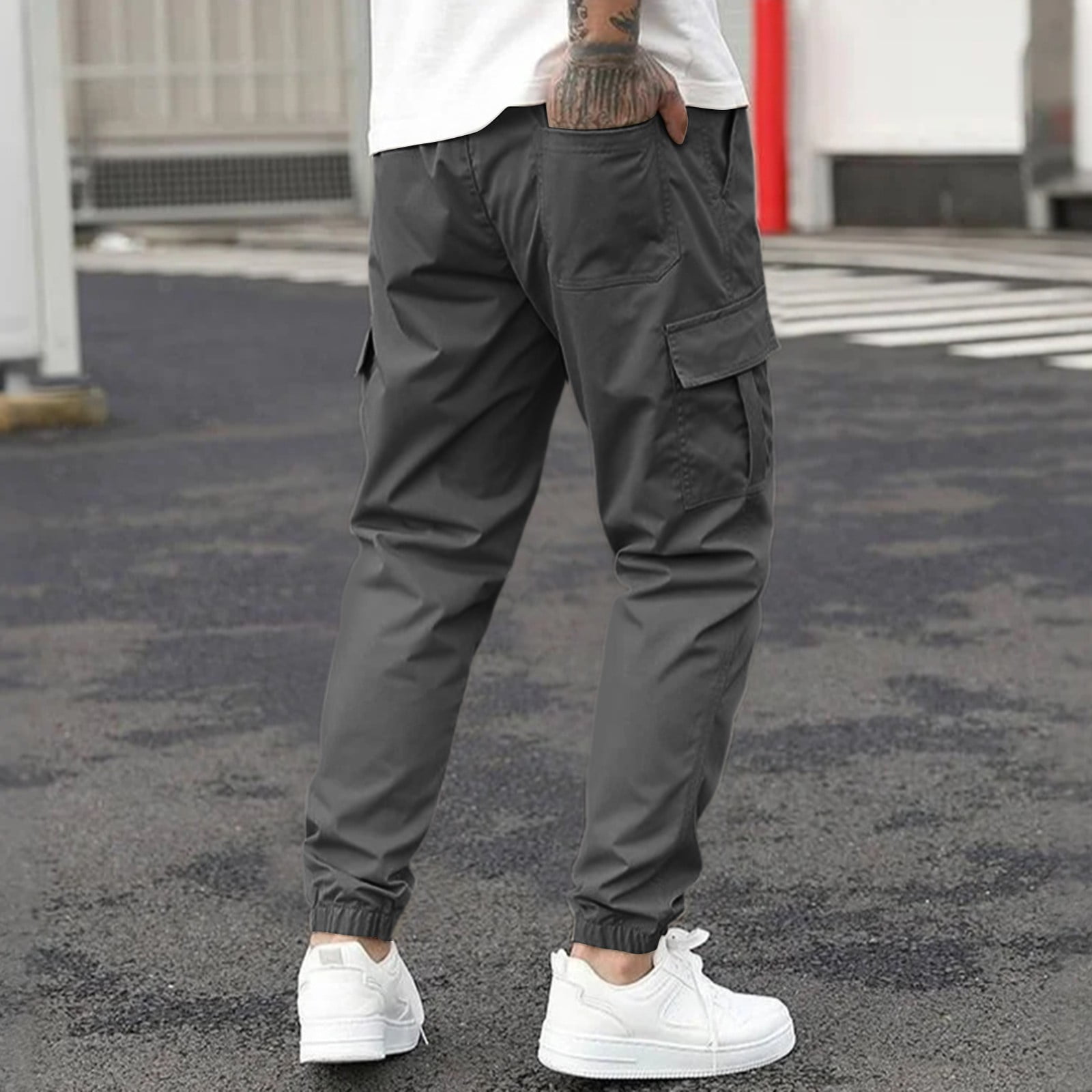 Dwralegc Baggy Cargo Pants Men Athletic Stretchy Baggy Jeans Loose